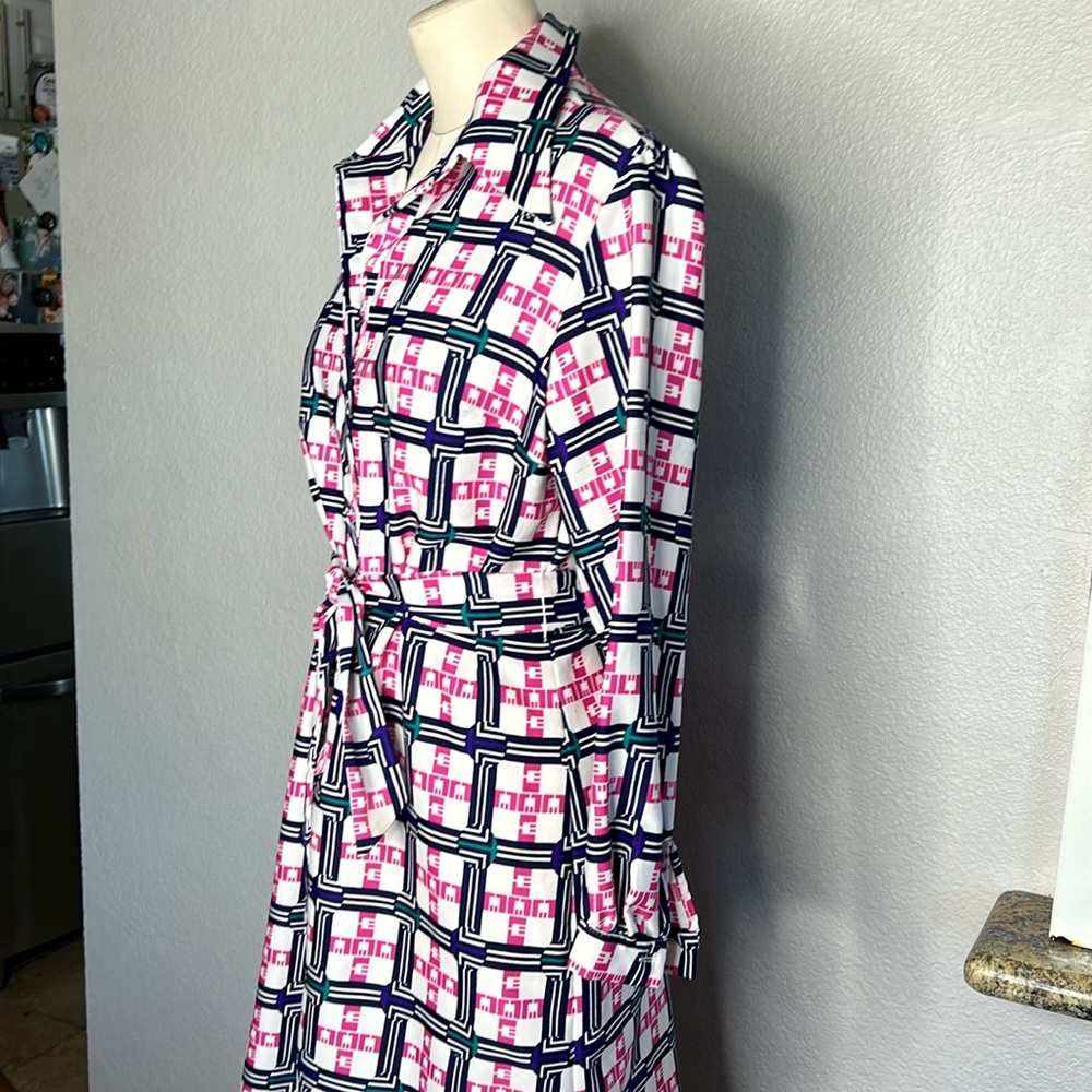 Vintage Lanvin plaid button down shirt dress - Picture 4 of 12